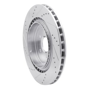 Cadillac CTS Brake Rotor (1) - Rear Right - R1 Concepts - Drilled & Slotted - Silver - `09-`24